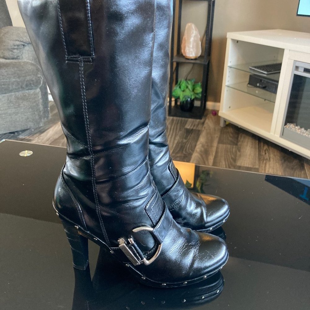 Black Knee-High Fioni Riding Boots